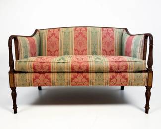 Southwood Sheraton Style Inlaid Mahogany Settee