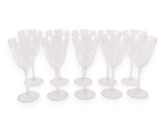 Set of Ten Waterford Cut Crystal Lismore Pattern Water Goblets