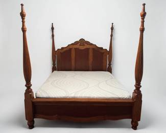 King Size Traditional Carved Hardwood Four Poster Bed