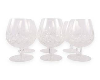 Set of Six Waterford Lismore Crystal Brandy Balloons