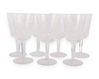 A Set of Seven Waterford Crystal Lismore Water Goblets