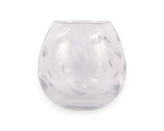 Christofle Cut Crystal Globular Lens Pattern Vase