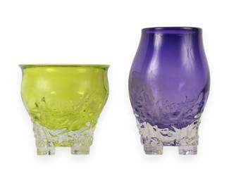 A Pair of Michael J. Hunter Studio Glass Glacier Vessels
