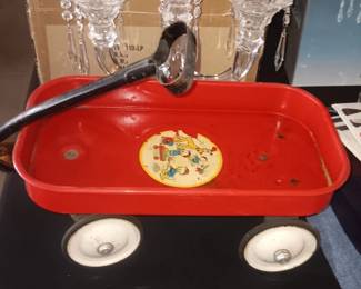Vintage toy wagon w Disney character decal