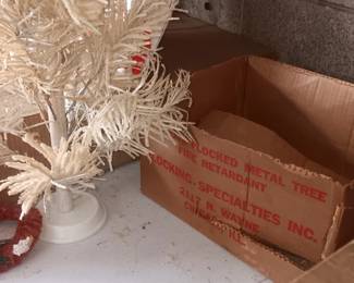 Flocked aluminum vintage Christmas tree