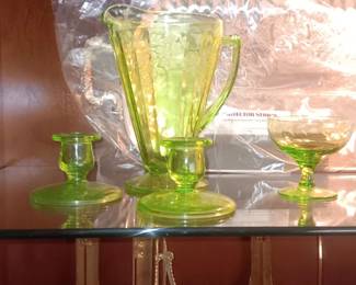 Green depression glass