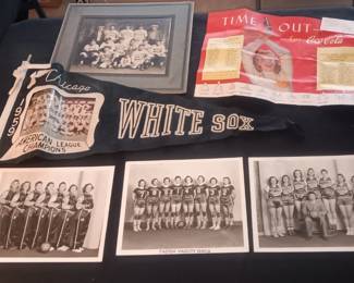 1959 White Sox pennant, 1940s girls basketball team photos