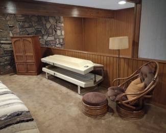 Unqiue Chair+ Ottoman, Tanning Bed, Cabinet