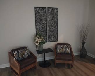 Elegant Sitting Area Table and Chairs and Art