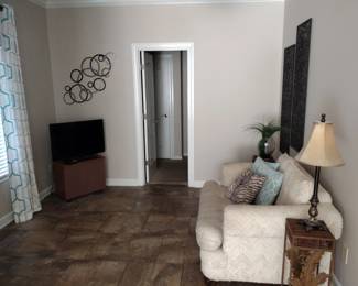 Elegant Sitting Area - Loveseat, TV Art