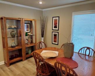 Dinning Area, Elegant Bookcases, Decor and art
