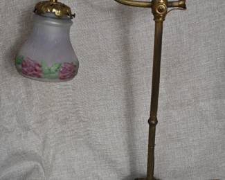 Antique Brass Glass shade Desk Table
