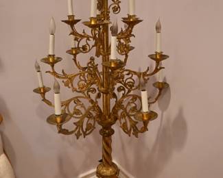 Unique Antique Floor Standing Candelabra