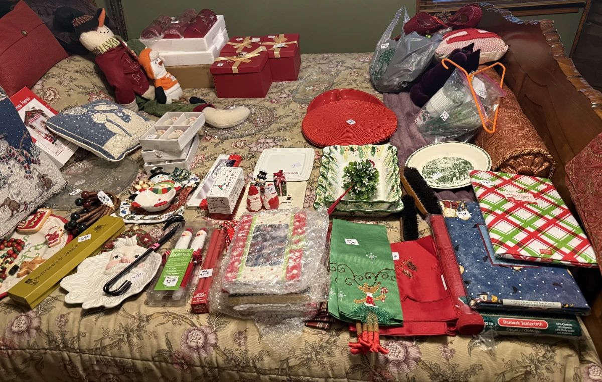 Christmas Holiday Decor and serving dishes