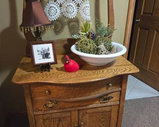 Antique wash table. Bowl comes with it. Pitcher does not.