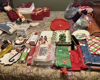 Christmas Holiday Decor and serving dishes