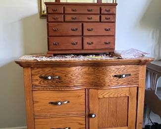 Oak Washstand and Handmade Jewelry Box