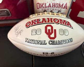 Autograph national champions 2000 Oklahoma OU autograph Bob Stoops football