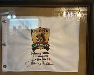 Autograph Johnny Miller flag