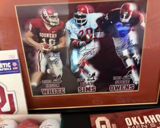 Jason White, Billy White and Steve Owens autograph framed