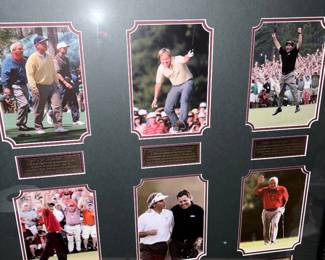 Framed photos of the Masters greatest moments
