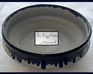 Large Mid Century Per Engstrøm Pottery Bowl Danmark