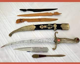 Turkish Dagger with Scabbard and Letter Openers