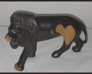 Nicely Carved Wooden Lion