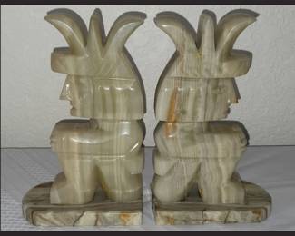 Large Onxy Aztec Bookends