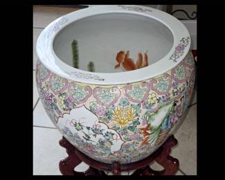 Large Asian Inspired Planter on Stand