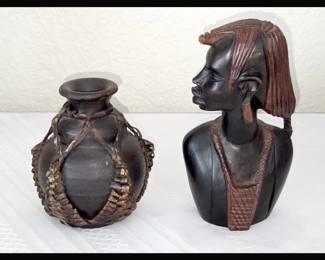 Small Pot and African Inspired Carving