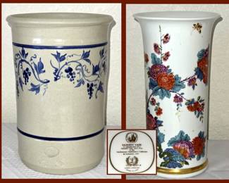 Williamsburg Crock and Lenox Saxony Vase