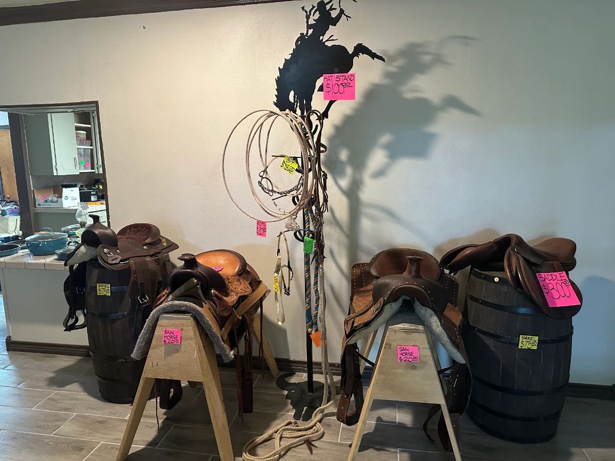 Saddles and nice Hat Rack