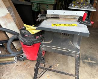 Sears Table Saw - Shop Vac