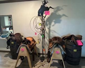 Saddles and nice Hat Rack