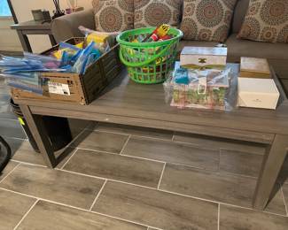 Coffee table and Fishing Items