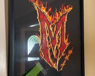 Vintage Joe Martin Bros Bike, Iron Resurrection, signed and framed Tshirt