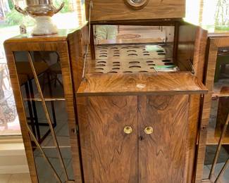 1951 bar, inserted spaces for glasses, liquor bottles, has original parts