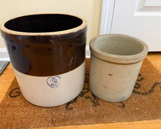 3 gallon Burley & Winter Crock; 1 gallon unmarked crock