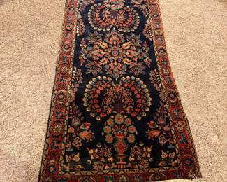 Hand knotted wool runner