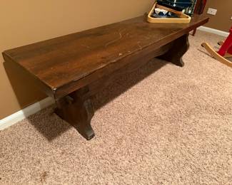 2 wooden benches