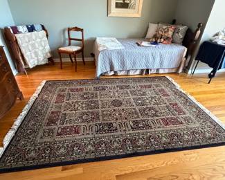 area rug; twin bed