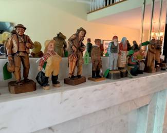 Vintage Scandinavian hand-carved wooden figurines