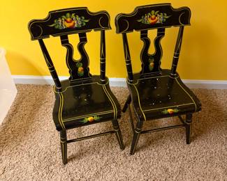 Vintage Dutch style wooden chids' chairs