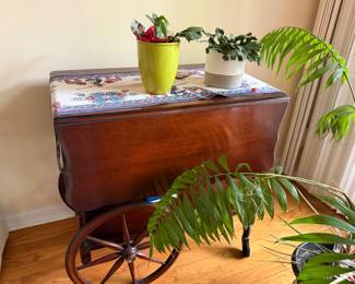 wooden tea cart