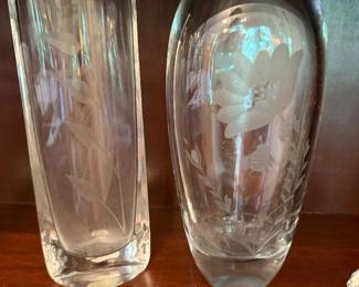 Vintage Scandinavian art glass vases (Strombergshyttan & Kosta Boda)