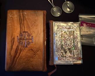vintage Jerusalem bible; Mother of Pearl bible