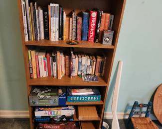 Bookcase. Books and games