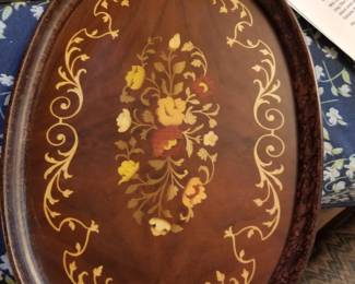 Italian inlaid wood tray