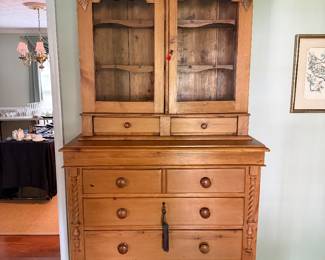 Antique Oak (married) two piece cabinet